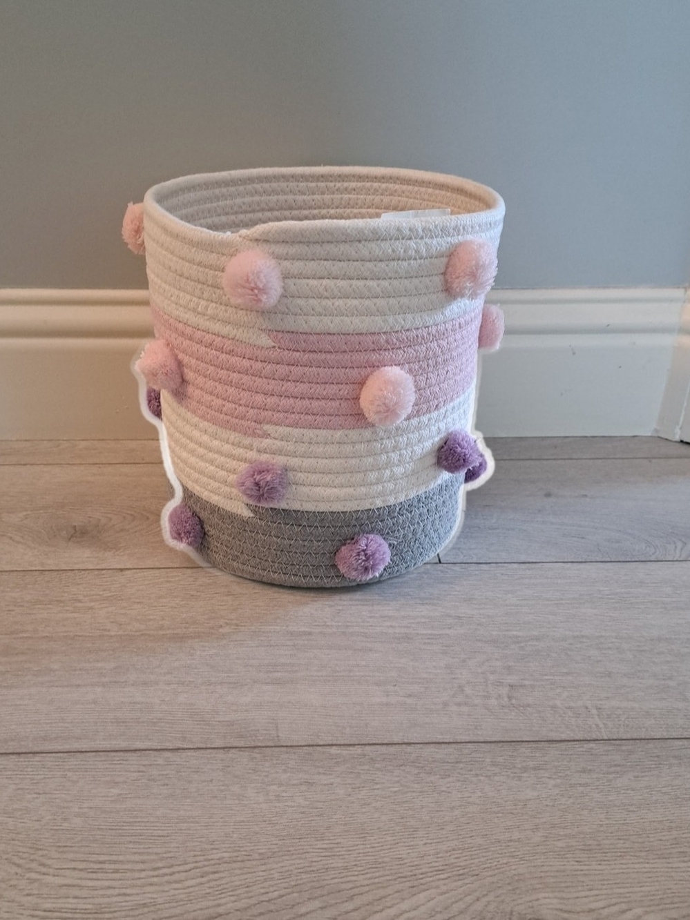 New, Soft Pom-Pom Rope Storage Basket